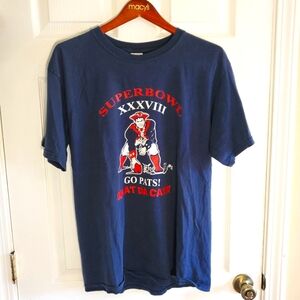 Rare Mens L New England Patriots Splat da Cats 2004 Superbowl Old Logo Pristine